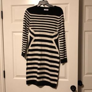 Calvin Klein Striped Sweater Dress